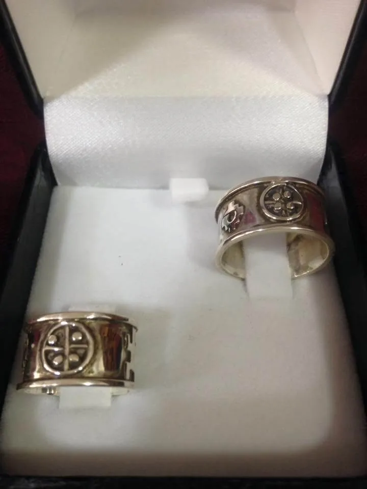 Anillos Compromiso Chakana-Kultrun - El Par